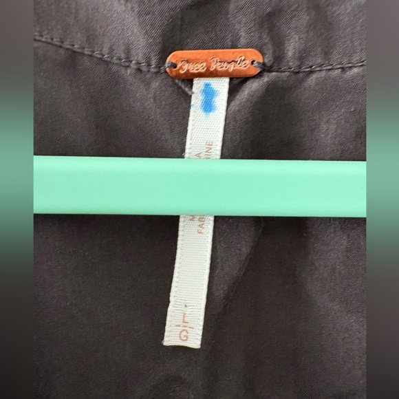 Free People Live To Tell Black Silk Button Front Long Sleeve Oversized Blouse - Picture 5 of 12